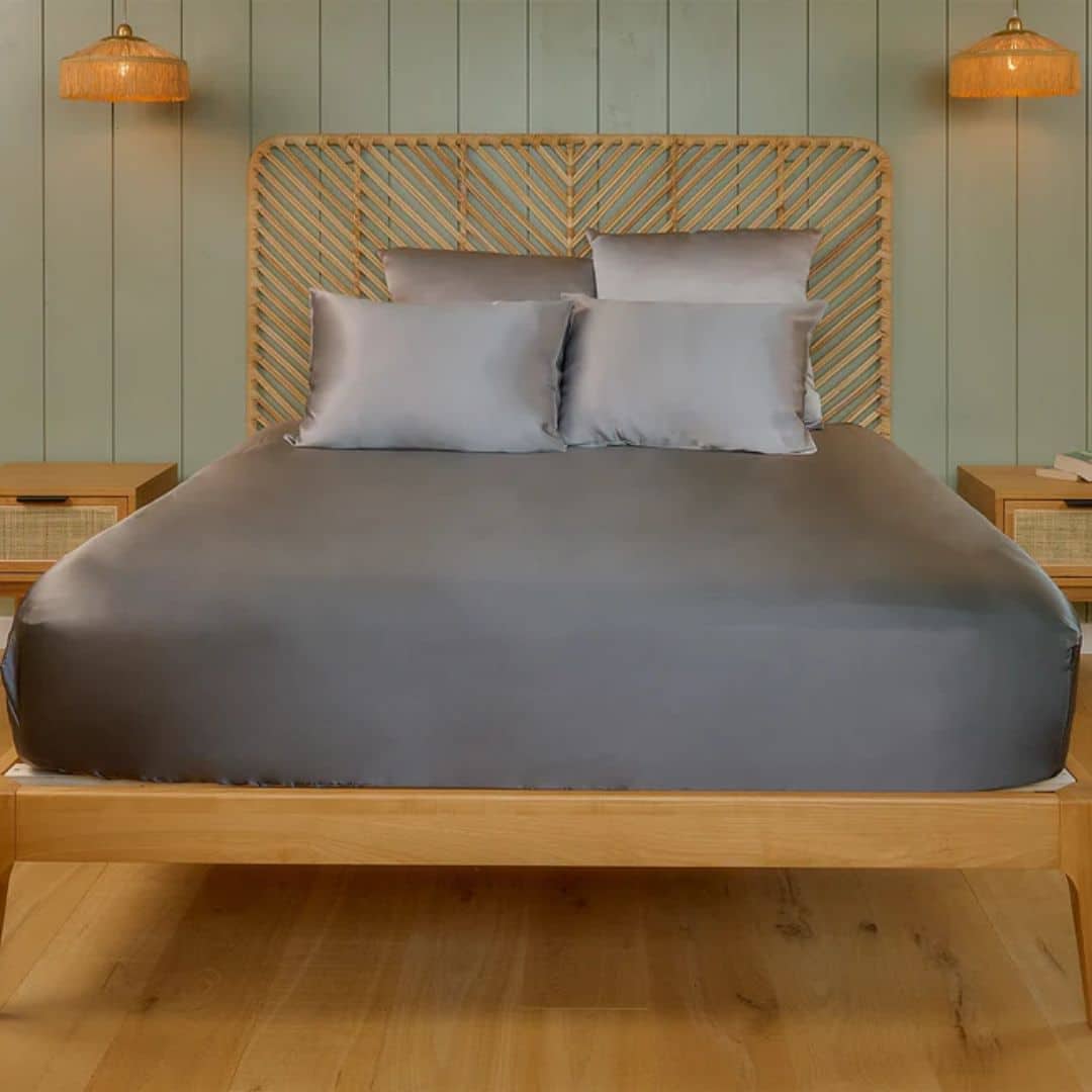 image principale drap housse soie anthracite